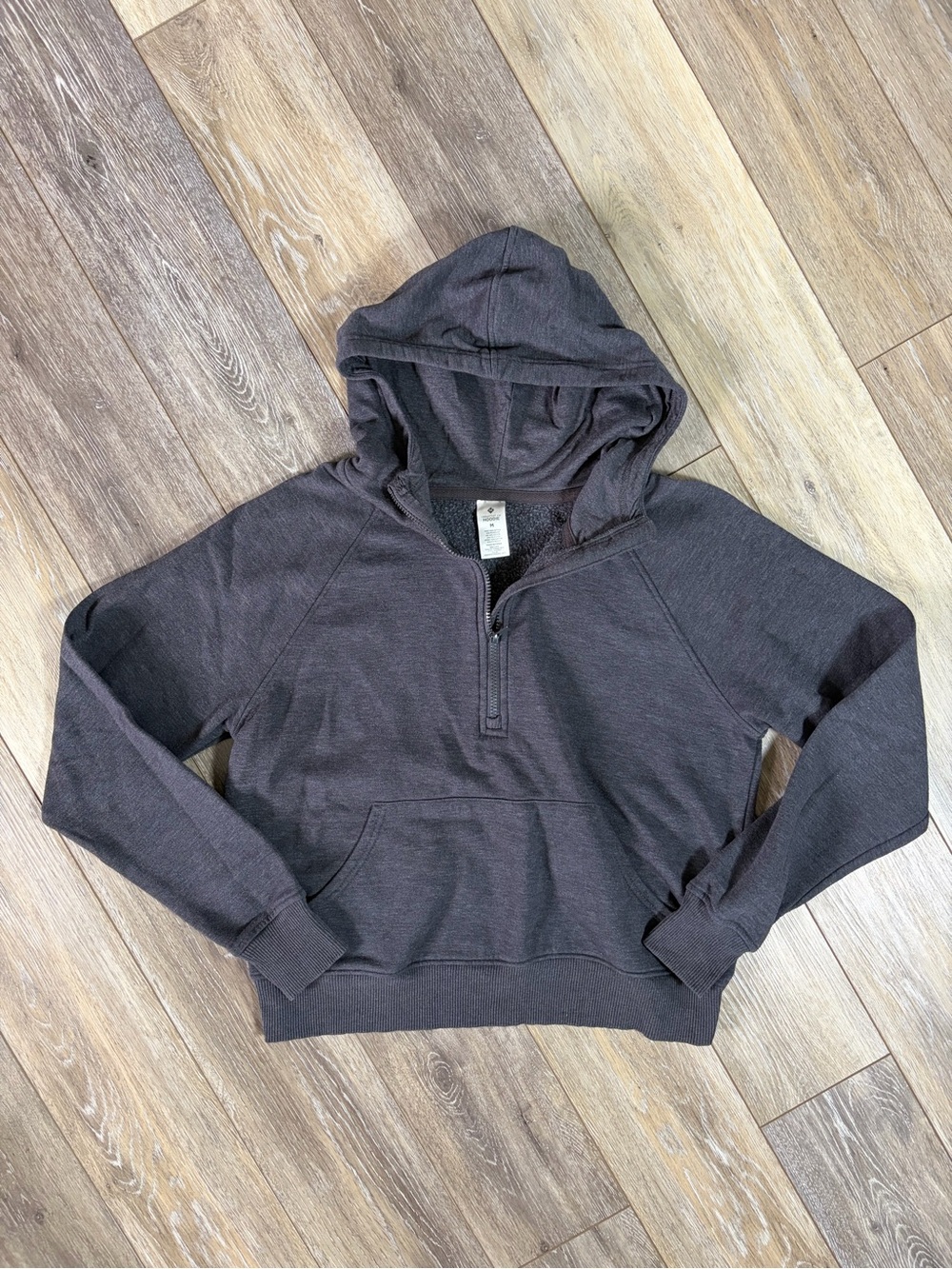 Members Mark Quarter-Zip Hoodie Pullover in Charcoal